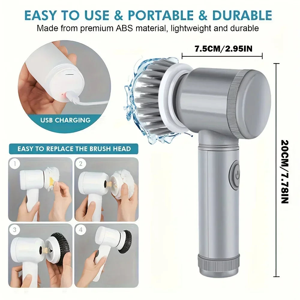 Cordless Electric Spin Scrubber | Powerful Bathroom & Kitchen Cleaning Brush