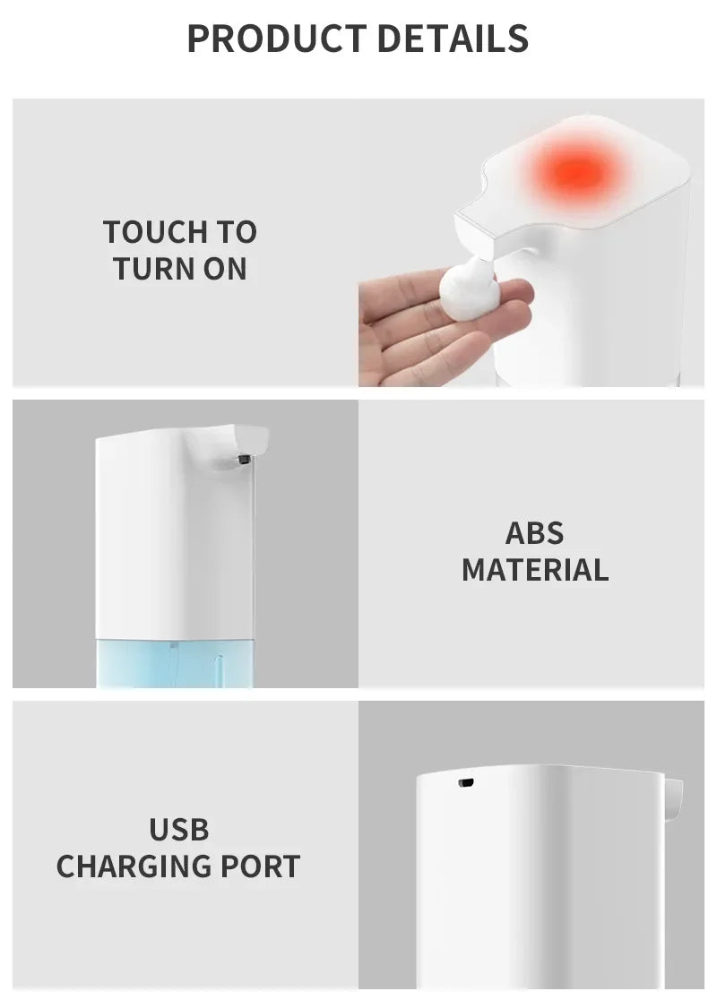 Automatic Touchless Foam Soap Dispenser – USB Rechargeable Smart Hand Soap Dispenser