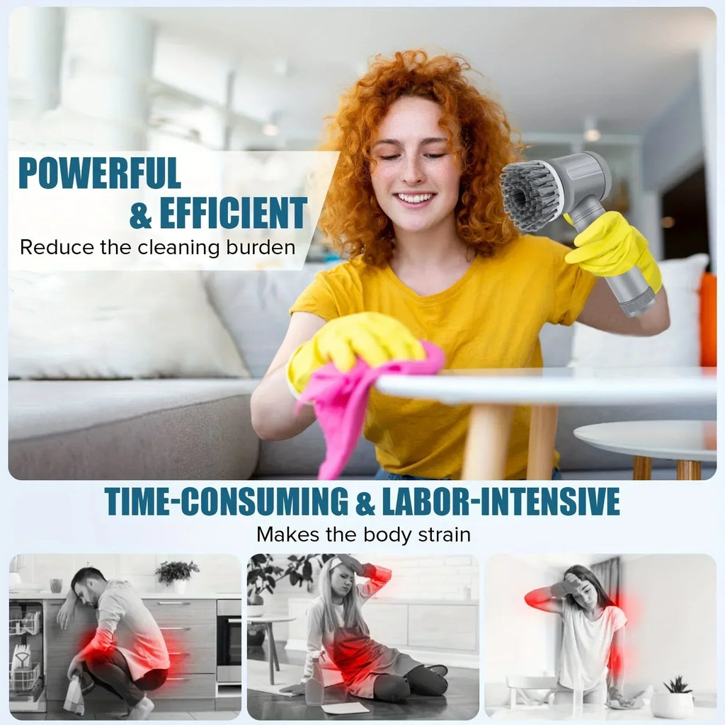 Cordless Electric Spin Scrubber | Powerful Bathroom & Kitchen Cleaning Brush