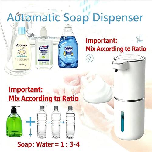 Automatic Touchless Soap & Foam Dispenser – USB Rechargeable Smart Sensor