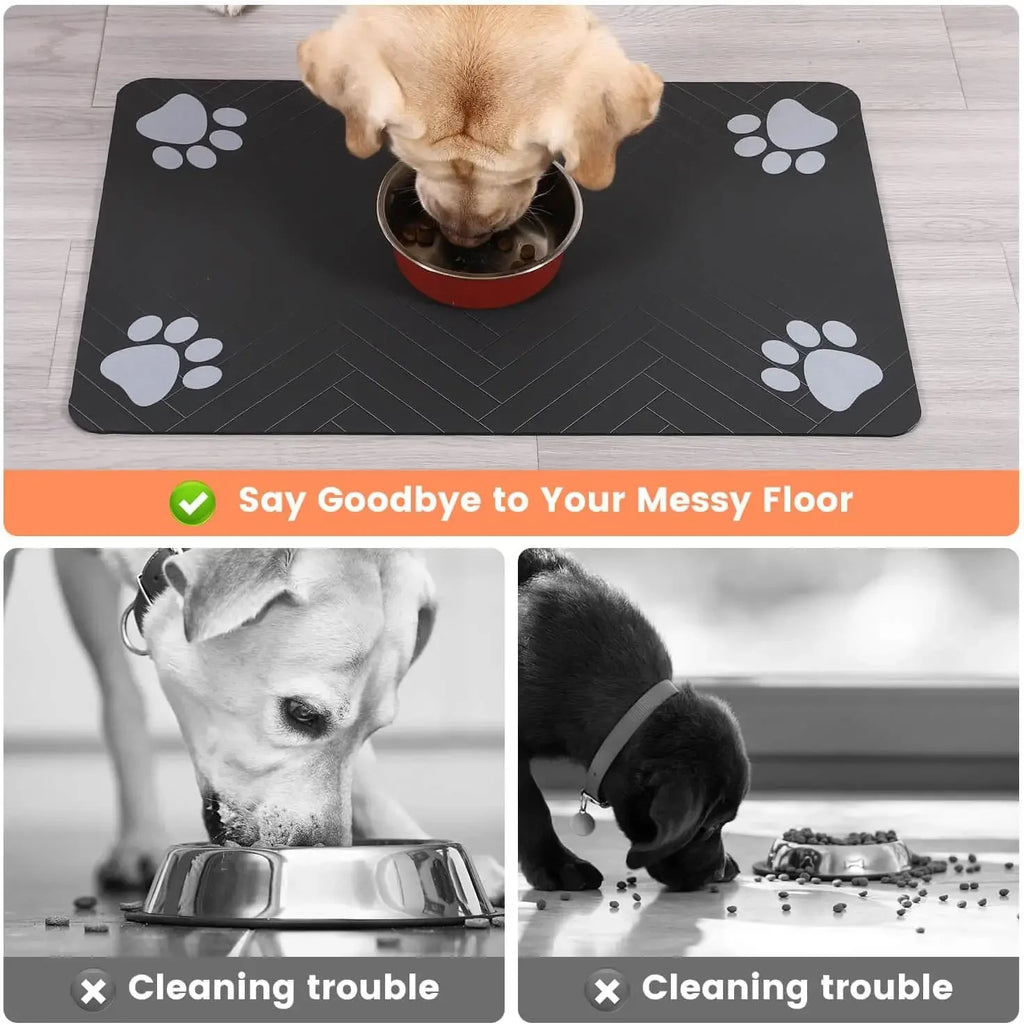 Absorbent Pet Feeding Mat – Waterproof Food & Water Bowl Placemat for Dogs & Cats