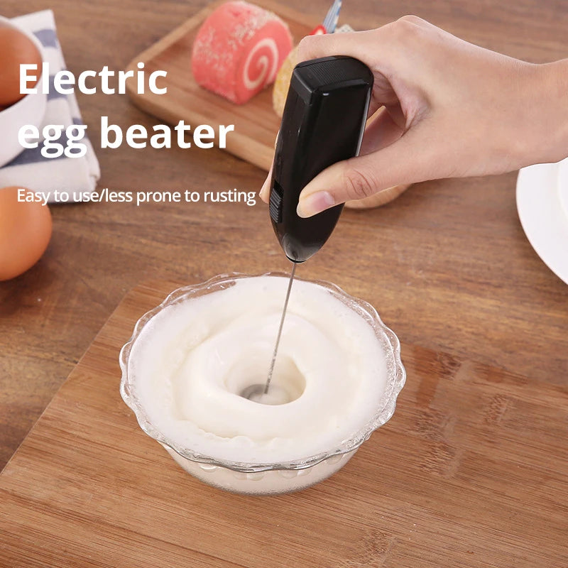 USB Electric Milk Frother & Mini Egg Beater – Handheld Coffee Mixer