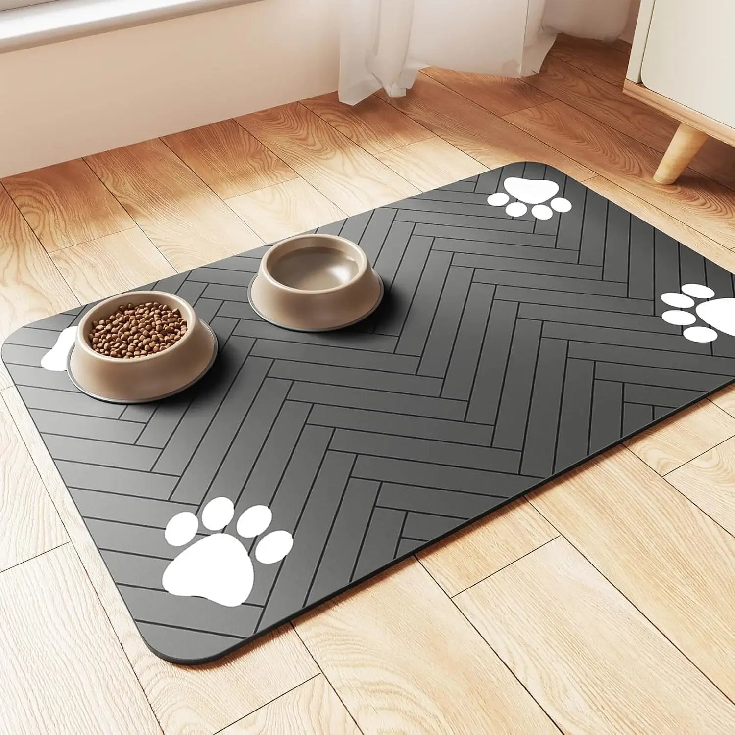 Absorbent Pet Feeding Mat – Waterproof Food & Water Bowl Placemat for Dogs & Cats