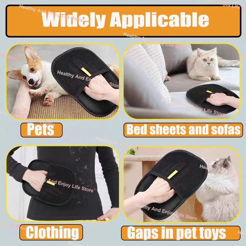 Pet Hair Remover Grooming Glove – Reusable Fur Cleaning Mitt