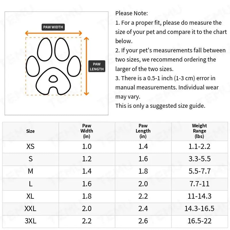 Waterproof Dog Boots – Anti-Slip Protective Paw Shoes (Set of 4)