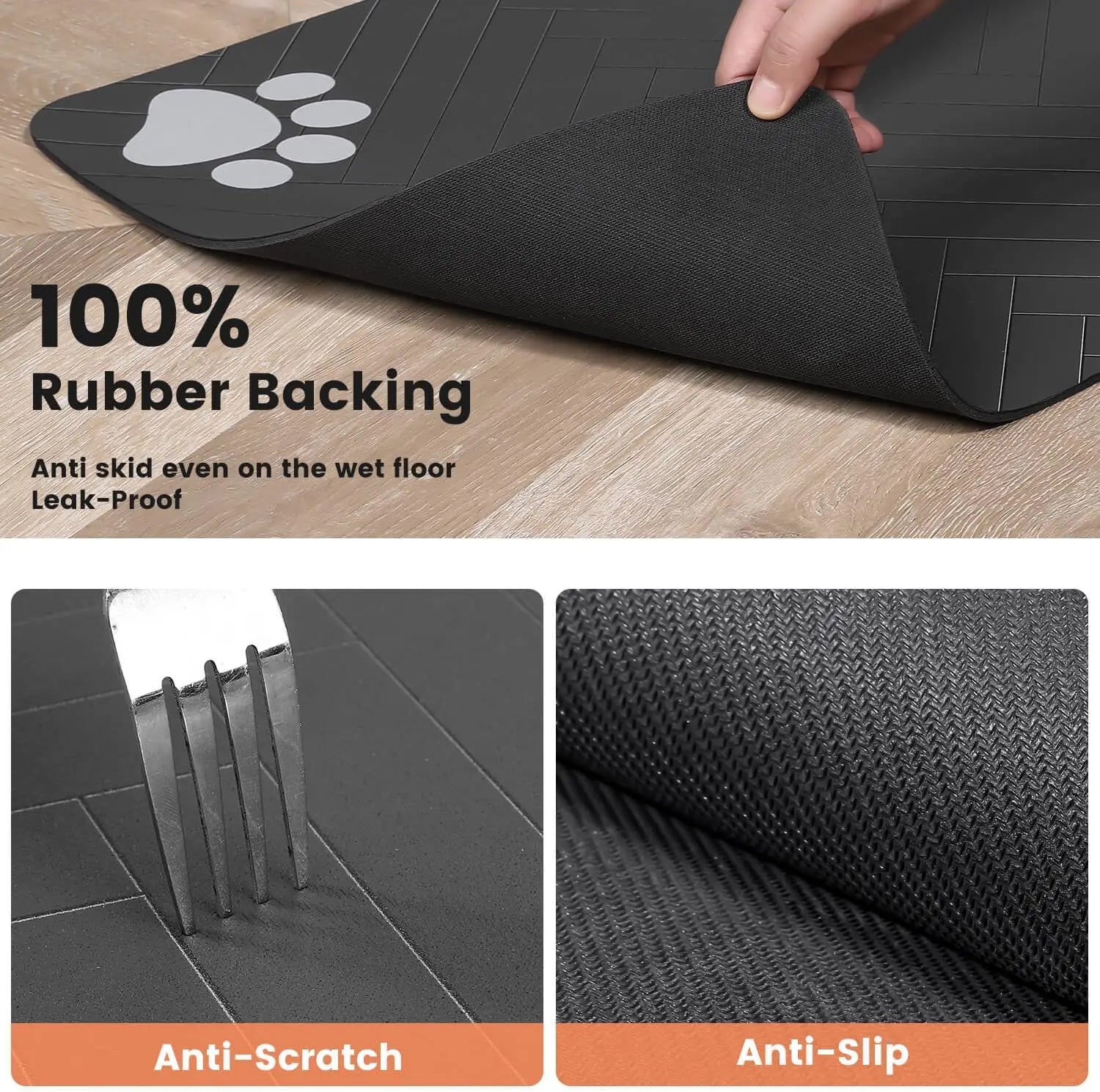 Absorbent Pet Feeding Mat – Waterproof Food & Water Bowl Placemat for Dogs & Cats