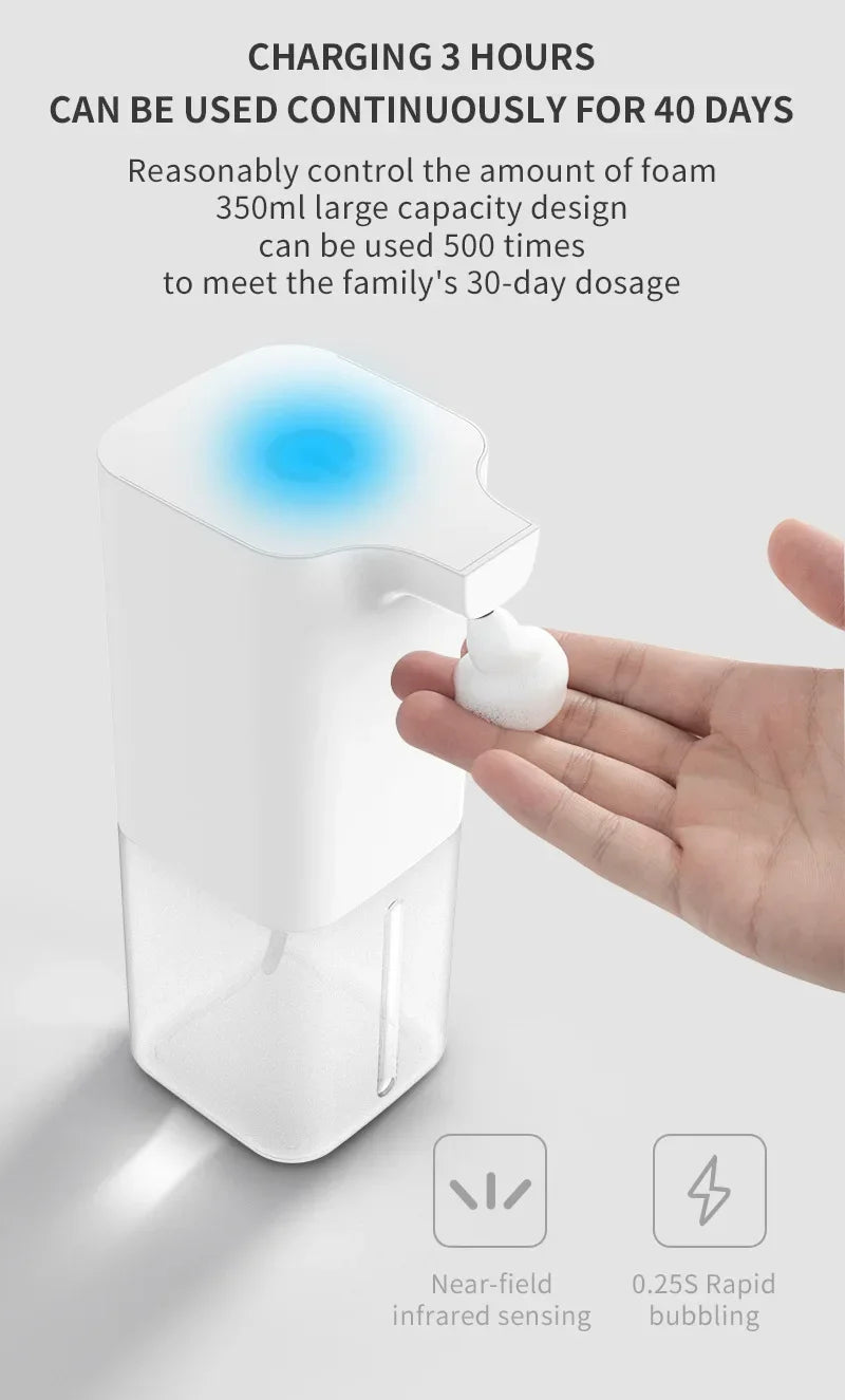 Automatic Touchless Foam Soap Dispenser – USB Rechargeable Smart Hand Soap Dispenser